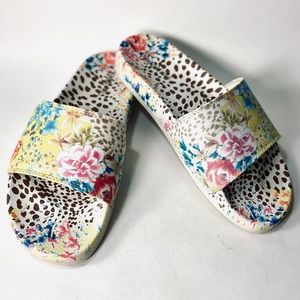 Johnny Was Wild Flower Pool Slides Flip Flop Sandals 9M